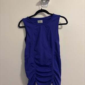 Athleta Fast Track Cobalt Blue Ruched Racerback Tank Top